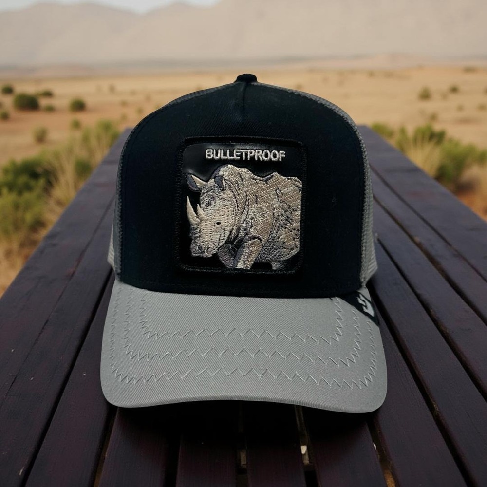 Goorin Bros. "Bulletproof" Tri-Tone Rhino Trucker Hat Black/Grey Unisex NWT